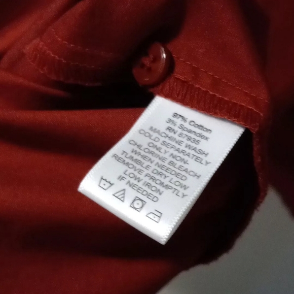 Susan Graver  Button Up Blouse, Animal Print Accents A269218 Size 10 Burgundy - Picture 5 of 7